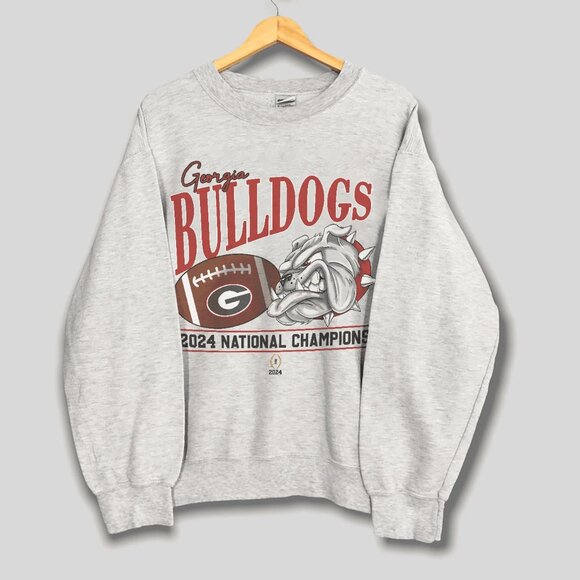 Vintage University of Georgia Bulldogs National Championship 2024 Sweatshirt - Picture 1 of 2
